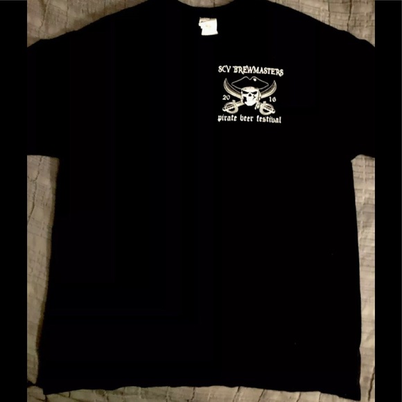 SCV Brewmasters PIRATE Beer Festival 2016 Tshirt sz L Pirates and Beer! NEW - Picture 2 of 4